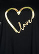 Katoenen T-shirt met motief, Black w. Gold Love, Packshot image number 2