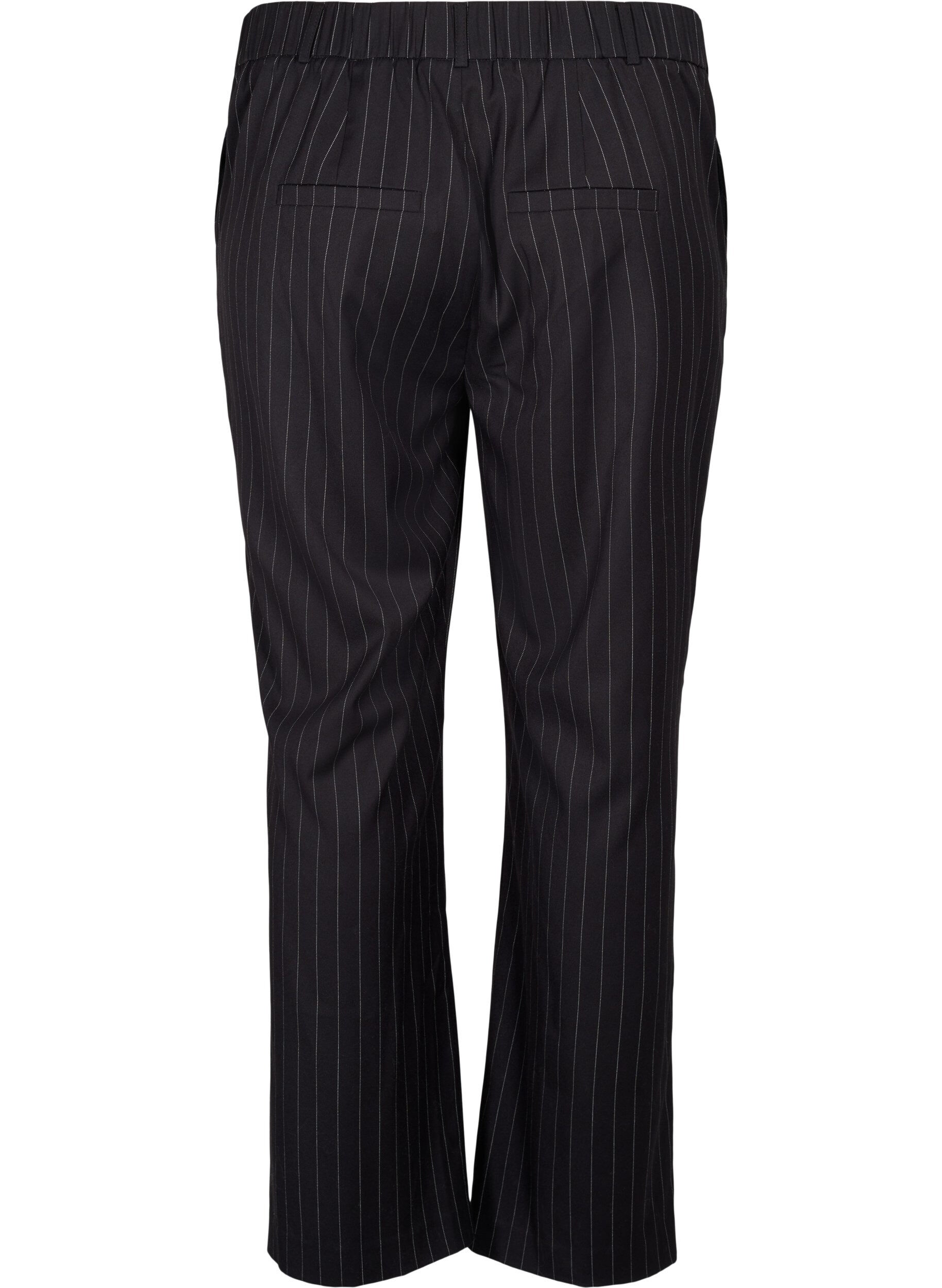 Zizzi Broek met dunne strepen, Black W. Pinstripe, Packshot image number 1
