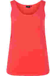 Effen gekleurd basic top in katoen, Hibiscus