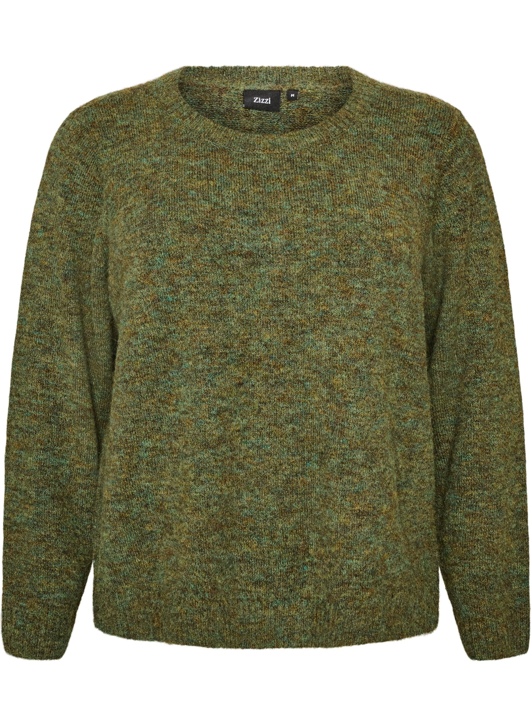 ZizziJumper met ronde hals en losse pasvorm, Groen, Packshot image number 0
