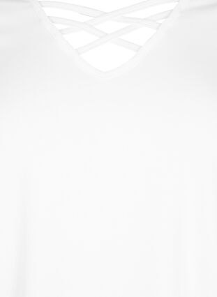 T-shirt met v-hals en kruisdetail, Warm Off-white, Packshot image number 2