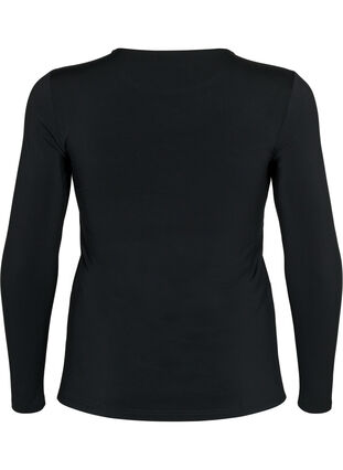 Gesneden blouse met lange mouw, Black, Packshot image number 1