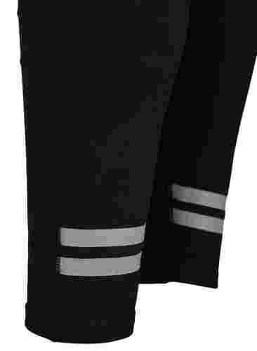 Sportlegging met reflex en fleece aan de binnenkant, Black, Packshot image number 3