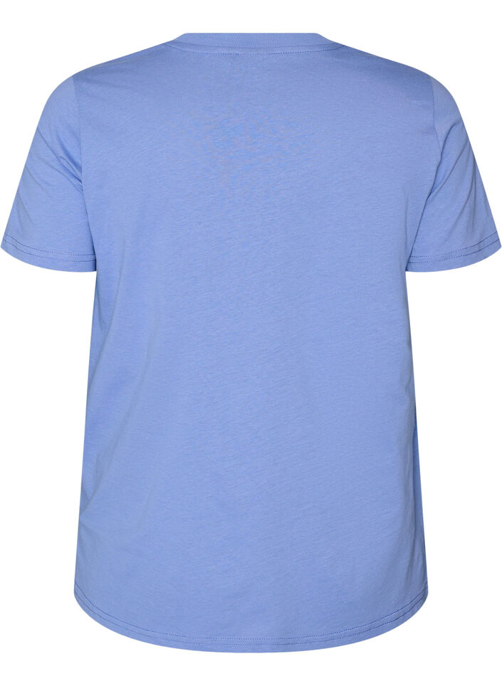 Basic katoenen T-shirt met ronde hals, Paars, Packshot image number 1