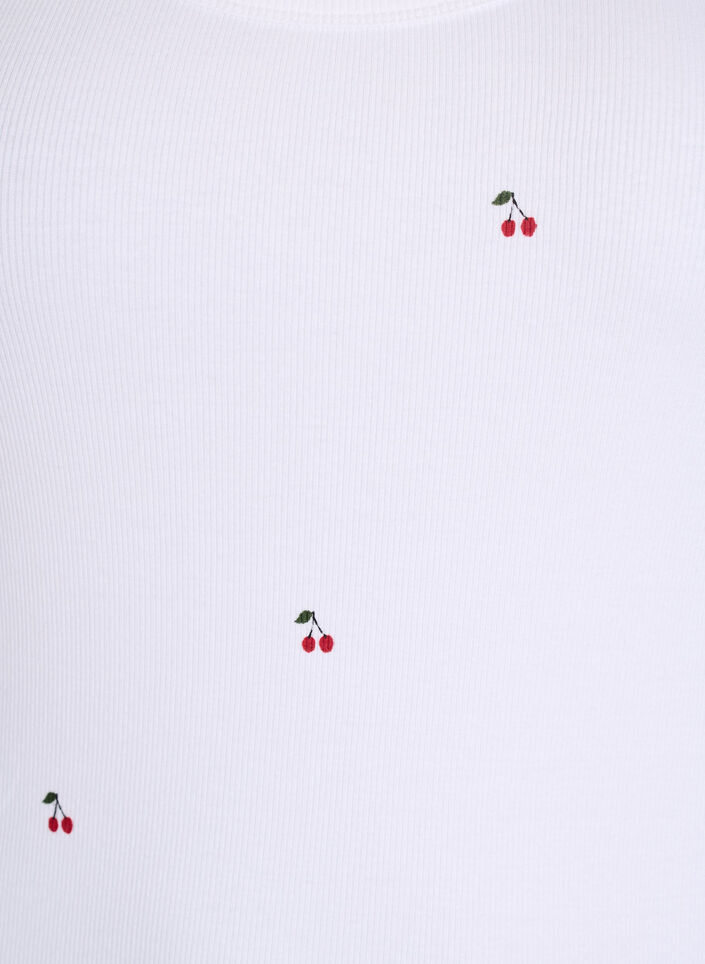 Nauwsluitende top met motief, Wit, Packshot image number 2