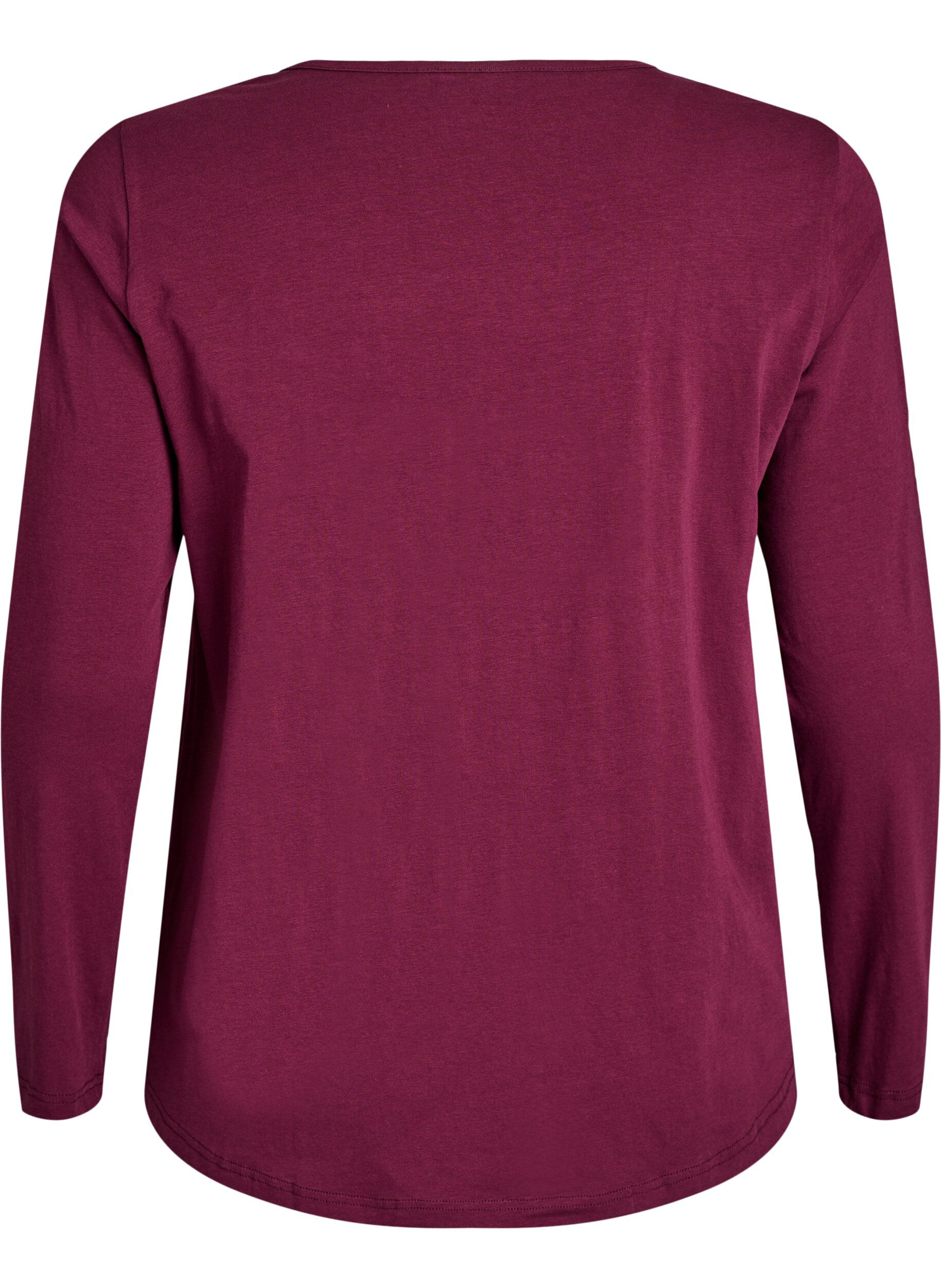 ZizziNacht top in katoen met print aan de voorkant, Rood, Packshot image number 1
