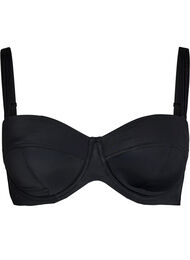 Gewatteerde strapless BH met afneembare bandjes, Zwart