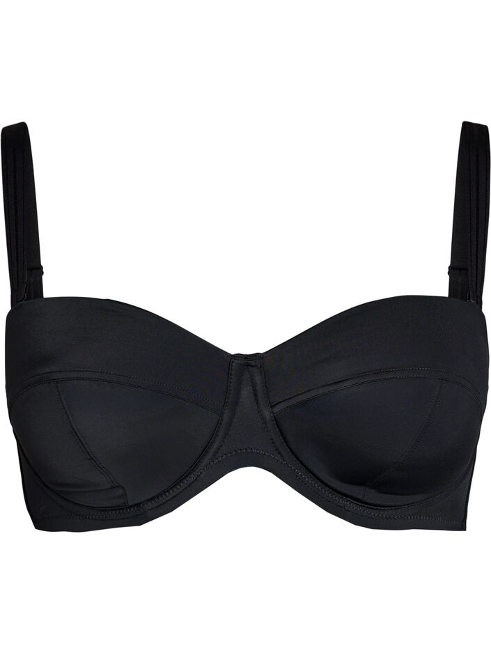 Gewatteerde strapless BH met afneembare bandjes, Zwart, Packshot image number 0