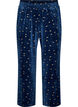 Velours pyjamabroek met all-over print, Blauw, Packshot image number 0