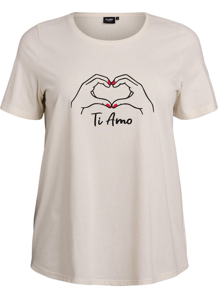 T-shirt met print, Wit, Packshot image number 0
