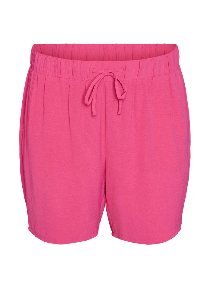 Korte broek met zakken en elastische tailleband, Roze, Packshot image number 0