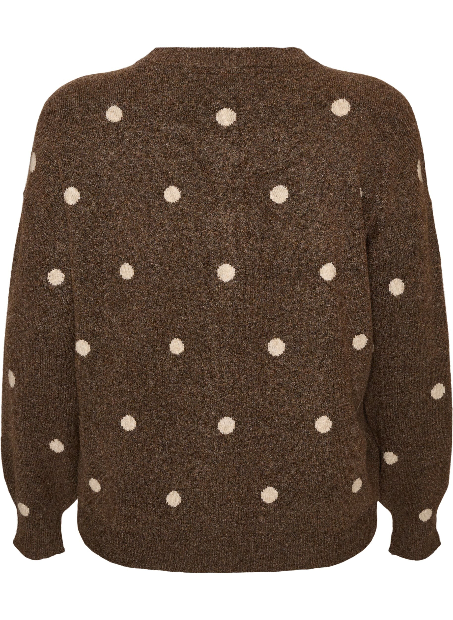 ZizziVest met stippenpatroon, Bruin, Packshot image number 1