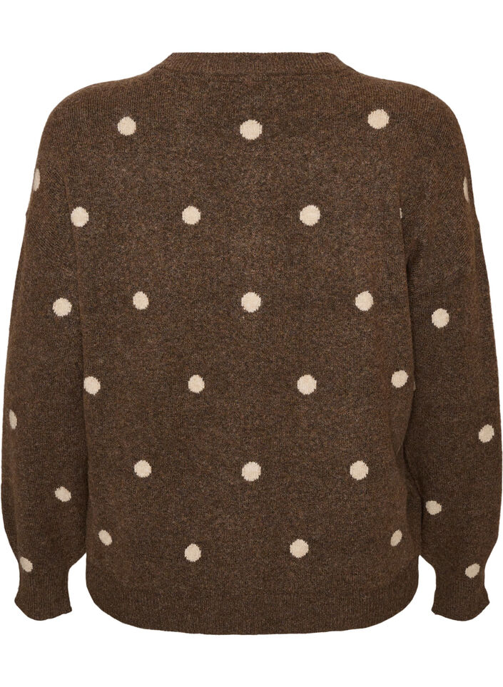 Vest met stippenpatroon, Bruin, Packshot image number 1