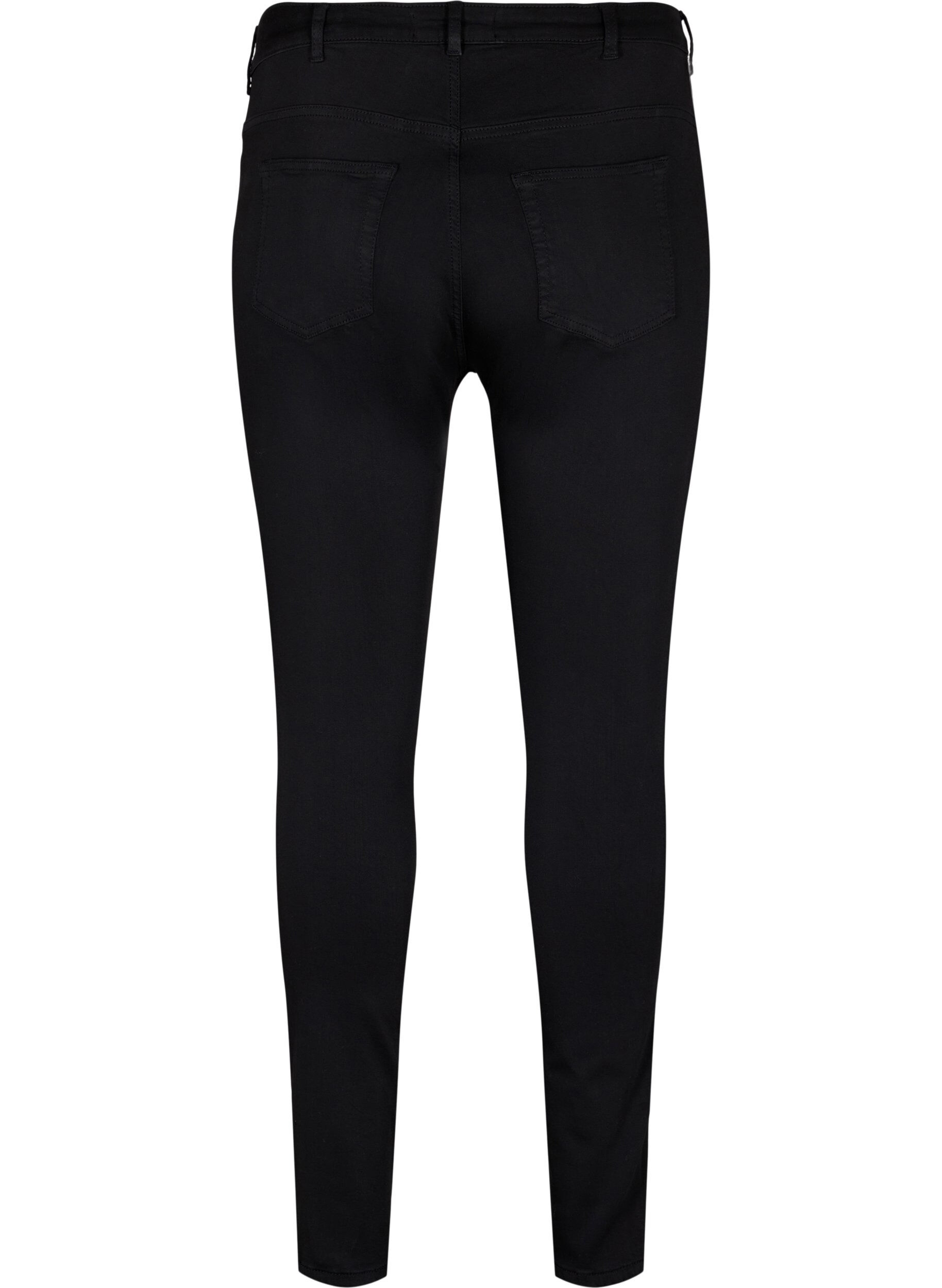 Zizzi Stay black Amy jeans met hoge taille, Black, Packshot image number 1
