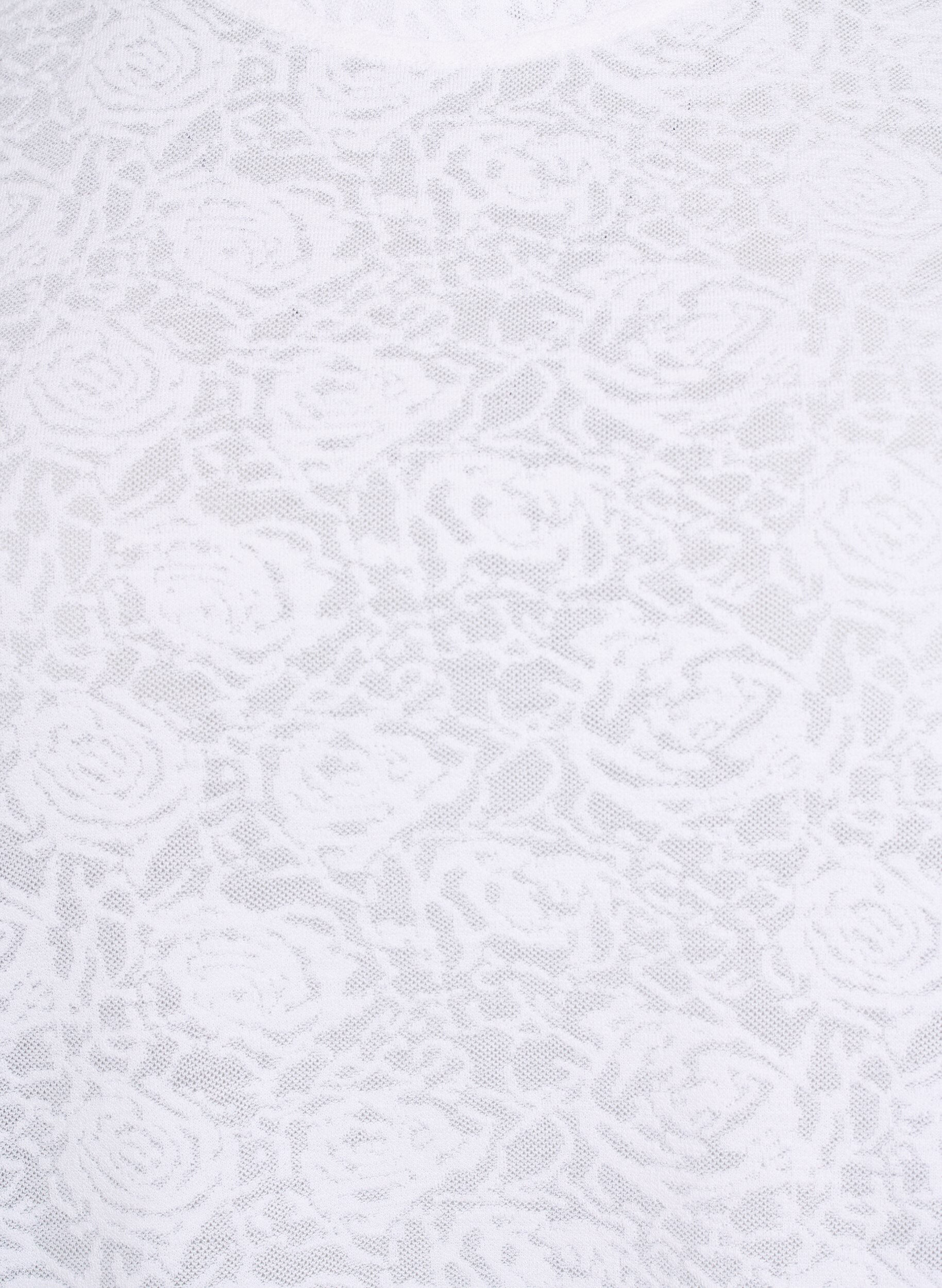 Zizzi Blouse met korte mouwen en rozenpatroon textuur, Wit, Packshot image number 2