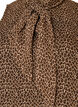 Midi jurk in chiffon met luipaardprint en een strik in de taille, Bruin, Packshot image number 2