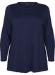 Gebreide blouse gemaakt van katoen en viscose., Blauw, Packshot image number 0