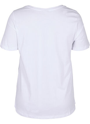 Katoenen t-shirt met korte mouwen en print, Bright White LOVE, Packshot image number 1