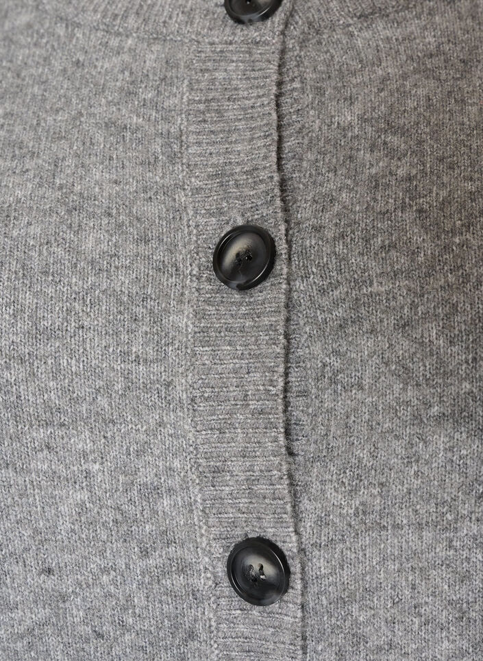 Cardigan met knopen en een ronde voorkant, Grijs, Packshot image number 2