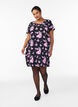 Katoenen jurk met korte mouwen en print, Zwart, Model image number 1