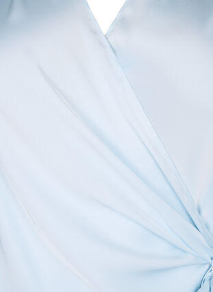 Feestelijke blouse van satijn met overslag, Delicate Blue, Packshot image number 2