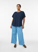 Top met korte mouwen en ronde hals, Blauw, Model image number 1