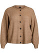 Vest van ribtricot met knopen, Bruin, Packshot image number 0