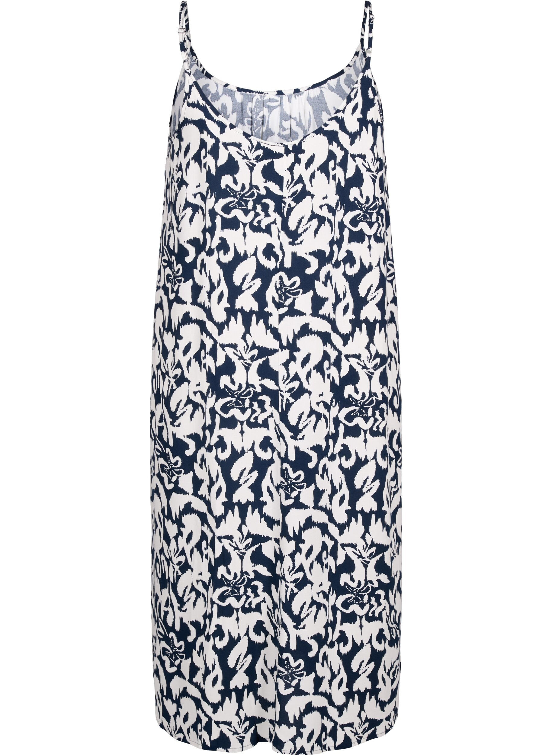 Zizzi Bandjurk van viscose met print, Navy Bl. Ethnic AOP, Packshot image number 1
