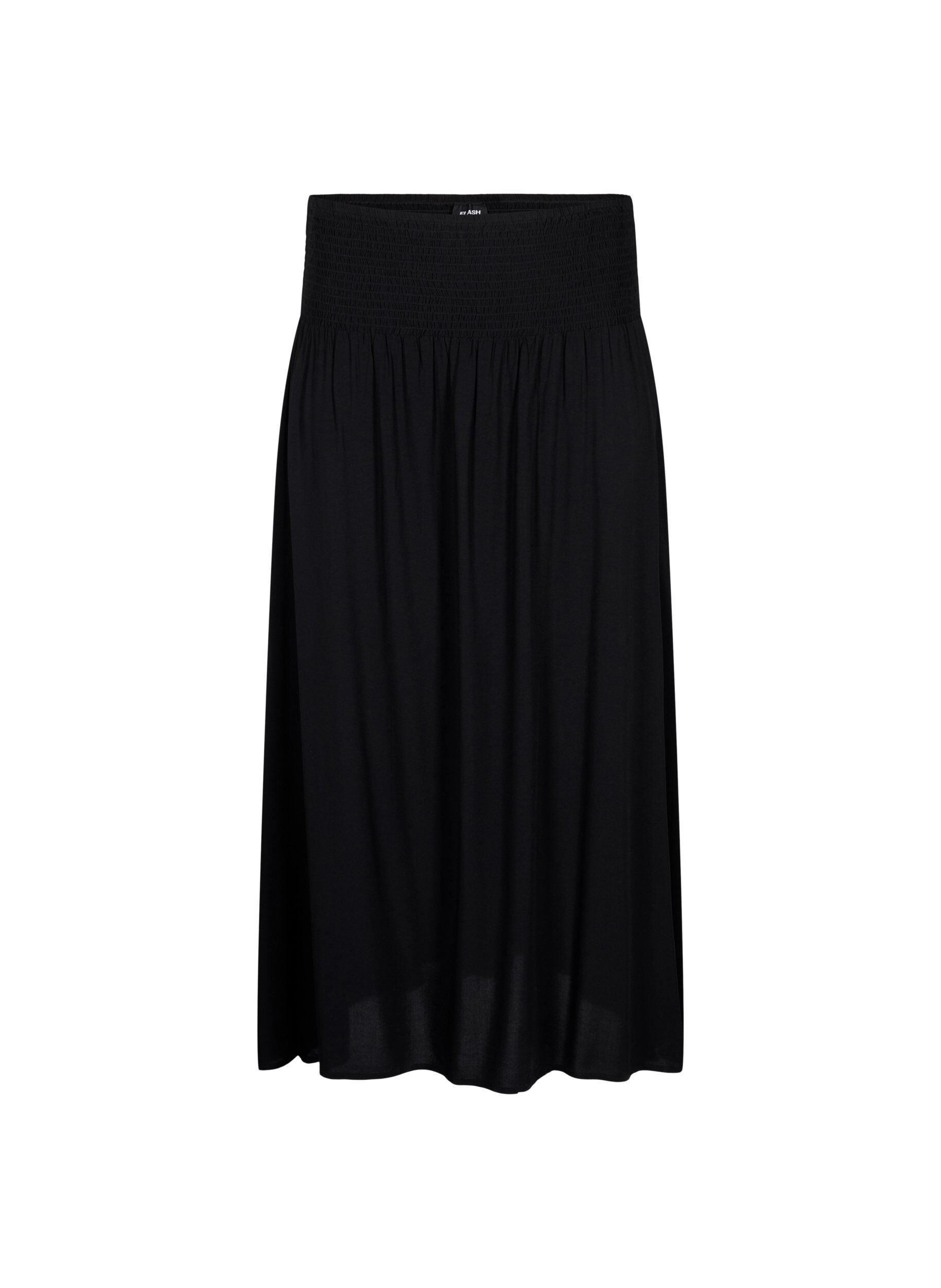 FLASH - Maxi rok in viscose met smokwerk