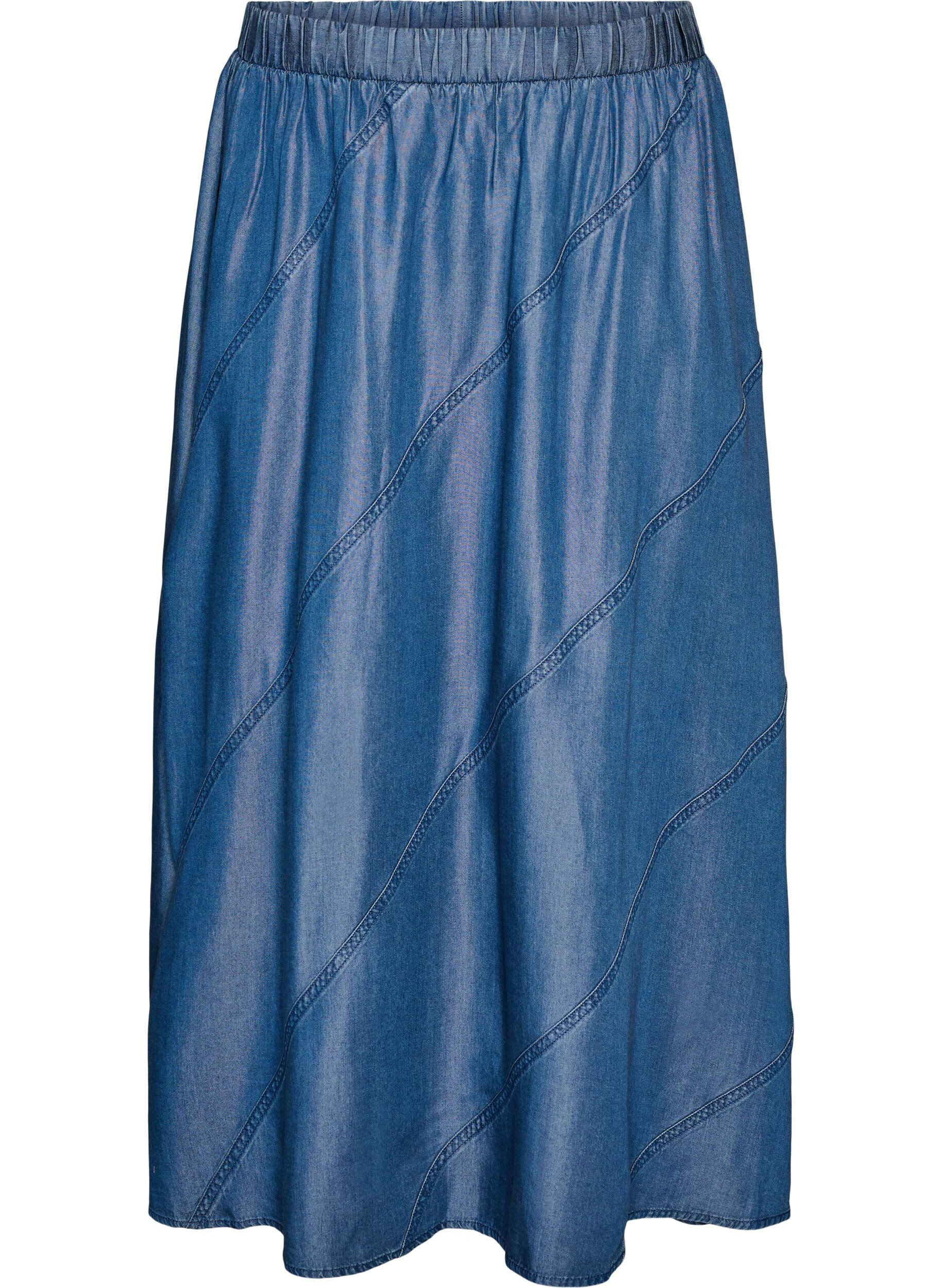ZizziDenimlook maxirok in TENCEL&trade; Lyocell, Blauw, Packshot image number 0
