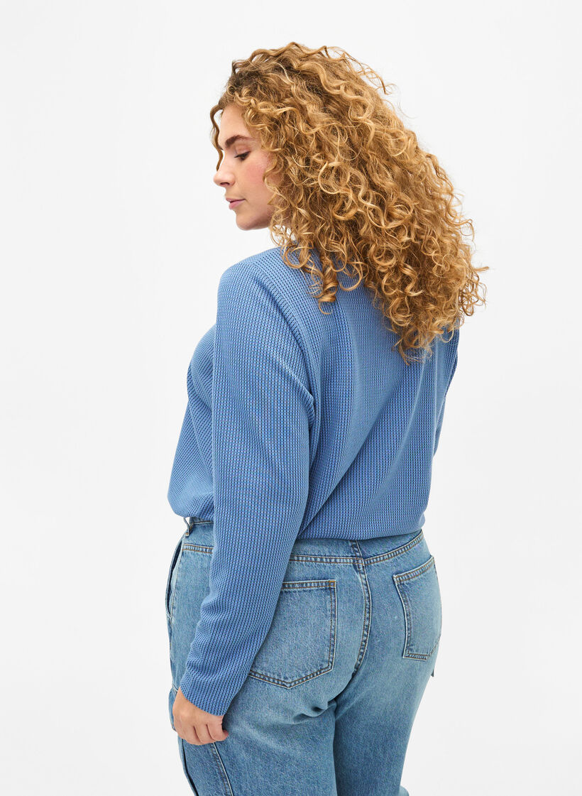 A-lijn blouse met textuur, Quiet Harbor, Model image number 1