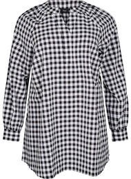 Geruite tuniek met V-hals, Black/W. Gingham