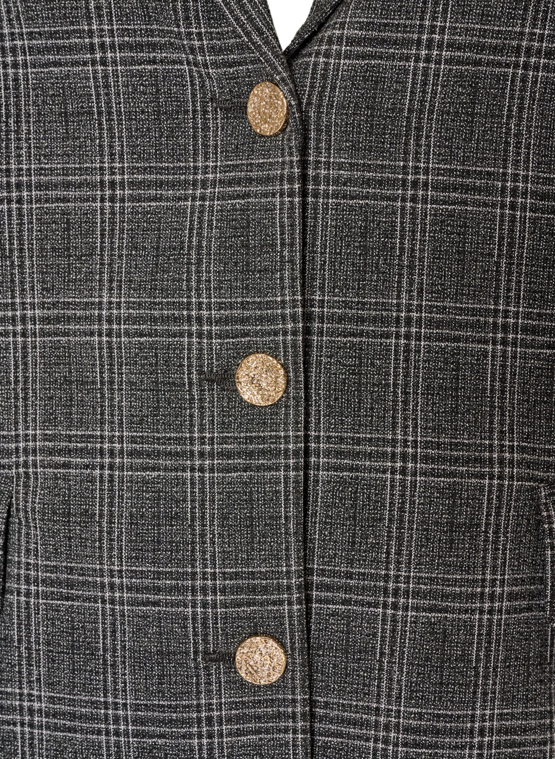 ZizziKorte blazer met een geruit patroon, Grijs, Packshot image number 2