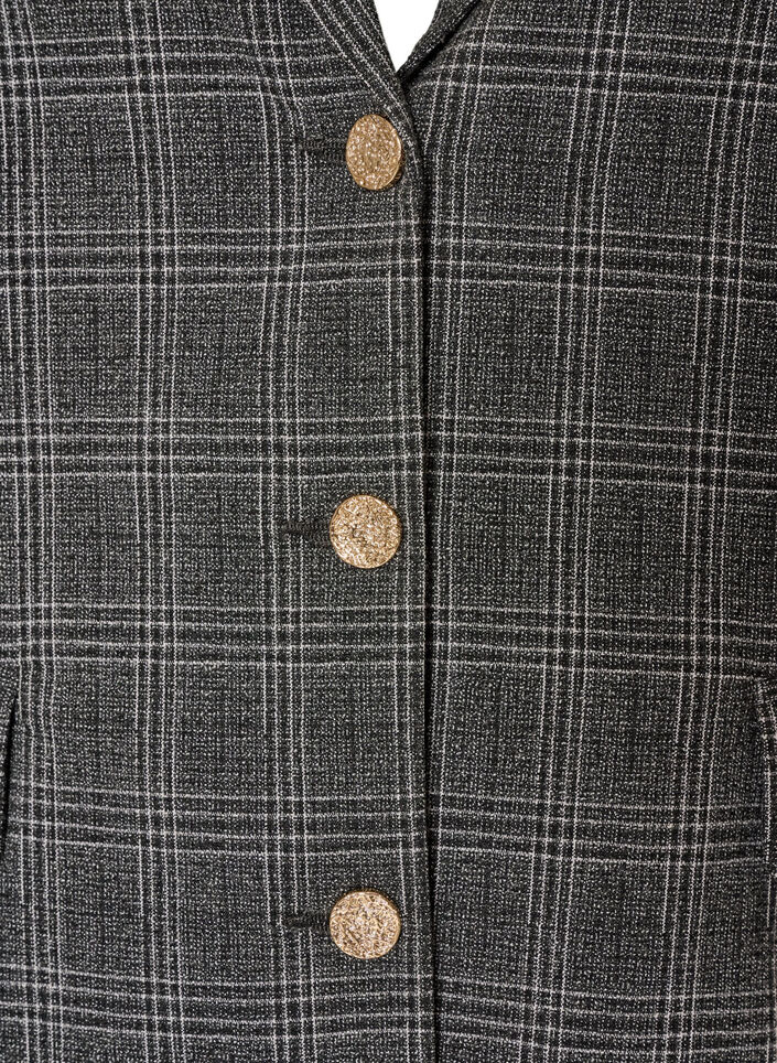 Korte blazer met een geruit patroon, Grijs, Packshot image number 2
