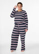 Gestreepte pyjamabroek met wijde pijpen, Blauw, Model image number 0