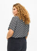 Blouse met korte mouwen en v-halslijn, Black Graphic AOP, Model image number 2