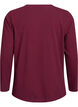 Basic jerseyblouse met lange mouwen, Donker Bordeaux, Packshot image number 1