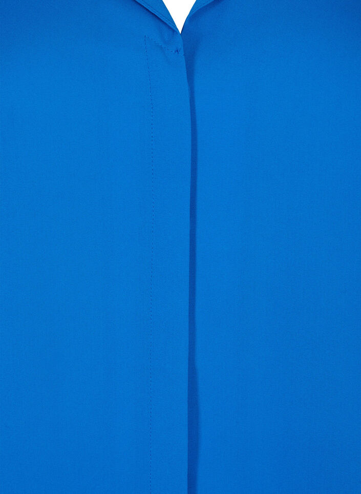 Effen kleur overhemd met v-hals, Princess Blue, Packshot image number 2