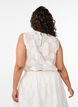 Mouwloze top in jacquard met een bloemenstructuur, Vanille, Model image number 2