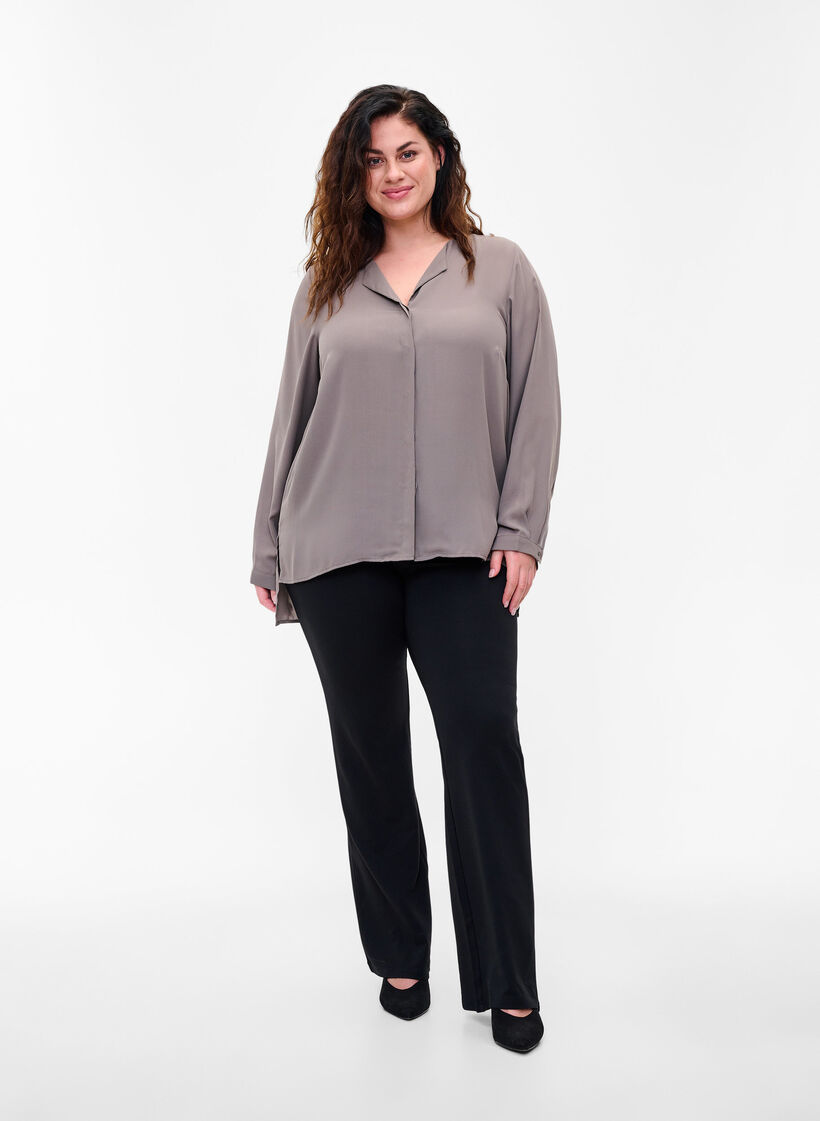 Effen kleur overhemd met v-hals, Falcon, Model image number 2