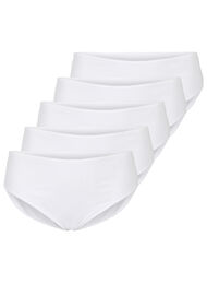 Set van 5 katoenen slips met regular waist, Bright White