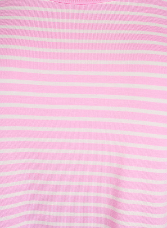 T-shirt met TENCEL&trade; Lyocell en strepen, Roze, Packshot image number 2