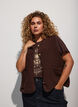 Teddy gilet met knopen en zakken, Bruin, Model image number 0