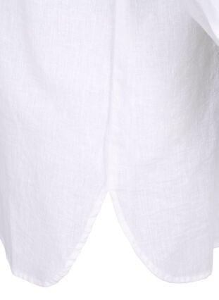 Lang shirt van linnen en katoen, Bright White, Packshot image number 3