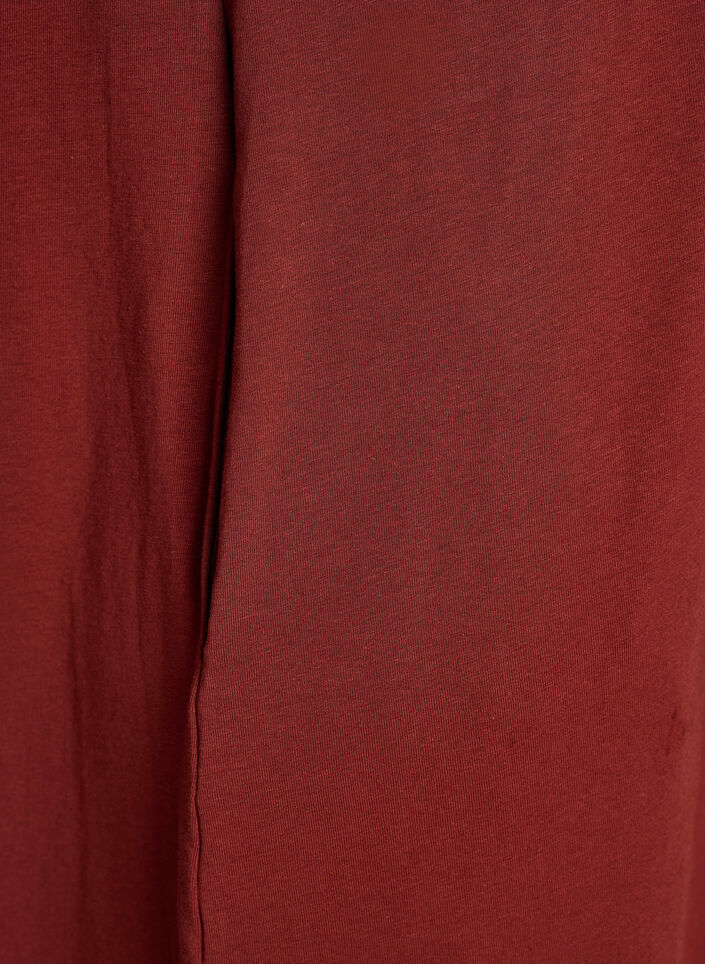 Midi T-shirt jurk met V-hals, Rood, Packshot image number 3