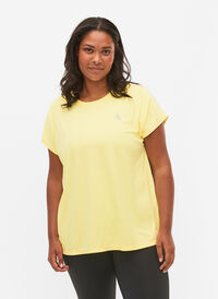 Trainings T-shirt met korte mouwen, Lemon Meringue, Model