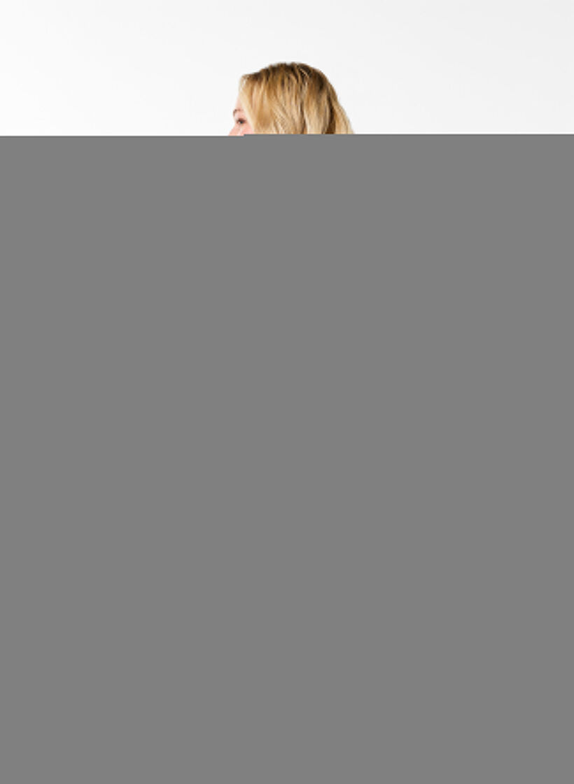 Ochtendjas met rits en capuchon, Grijs, Model image number 2