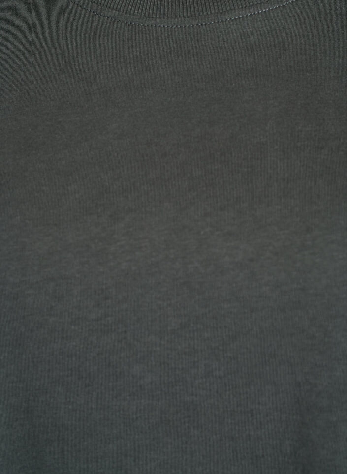 Basic katoenen T-shirt met ronde hals, Groen, Packshot image number 2