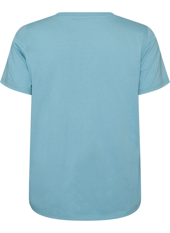 Katoenen T-shirt met print, Blauw, Packshot image number 1