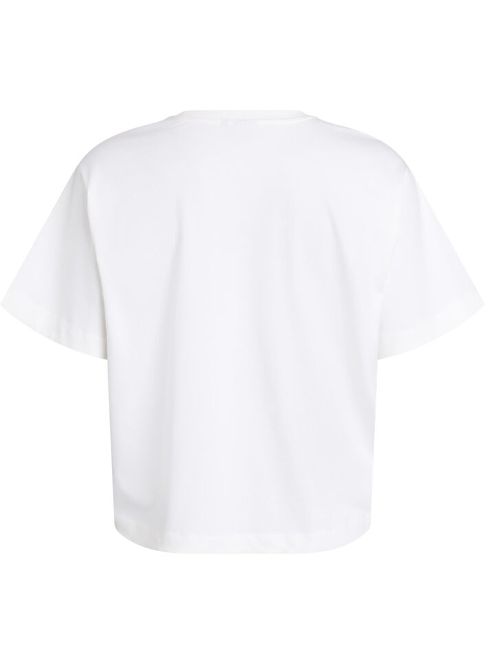 Boxy katoenen T-shirt, Wit, Packshot image number 1